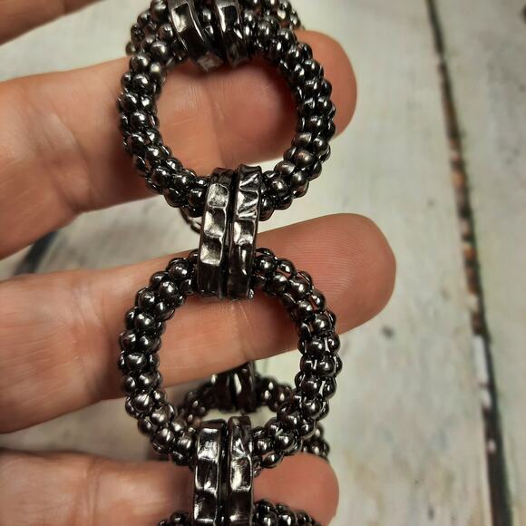 Gunmetal Gray‎ Large Link Circle Bracelet - Picture 2 of 5